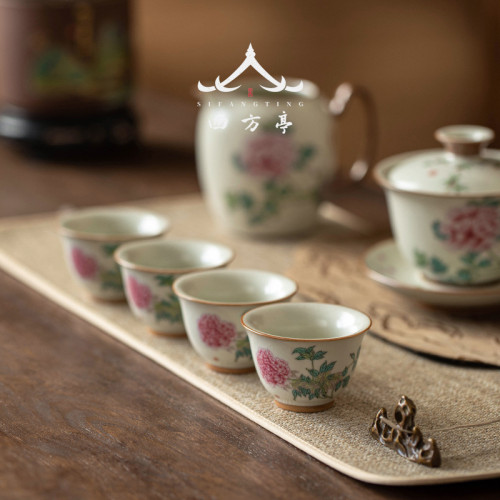 汝窰茶盃小號喝茶盃子套裝開片養功夫茶具茶碗茶盞個人單盃高檔