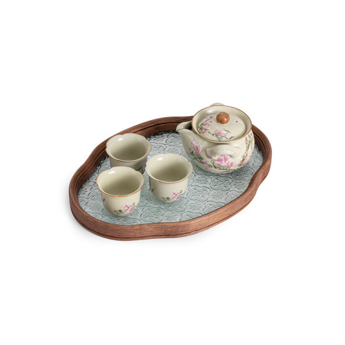 汝窰手抓壺功夫茶具套裝一人茶壺喝茶女士高顔值泡茶壺蓋碗茶杯