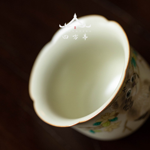 汝窰功夫茶盃貓咪盃精致茶具主人盃汝瓷個人專用盃子單個女生一人