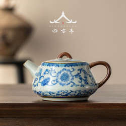 汝窰石瓢壺大號茶壺單壺高檔2024新款泡茶壺茶具青花瓷汝瓷中式
