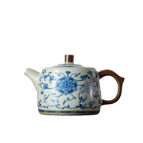 汝窰石瓢壺大號茶壺單壺高檔2024新款泡茶壺茶具青花瓷汝瓷中式