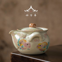 汝窰茶壺陶瓷手抓壺防燙女士精致功夫茶具蓋碗不燙手泡茶壺一人