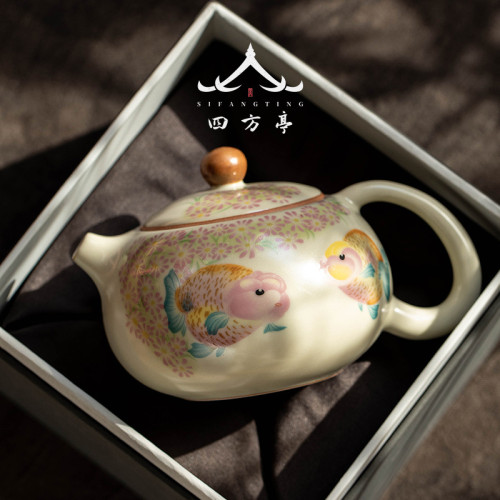 汝窰茶壺陶瓷手抓壺防燙女士精致功夫茶具蓋碗不燙手泡茶壺一人