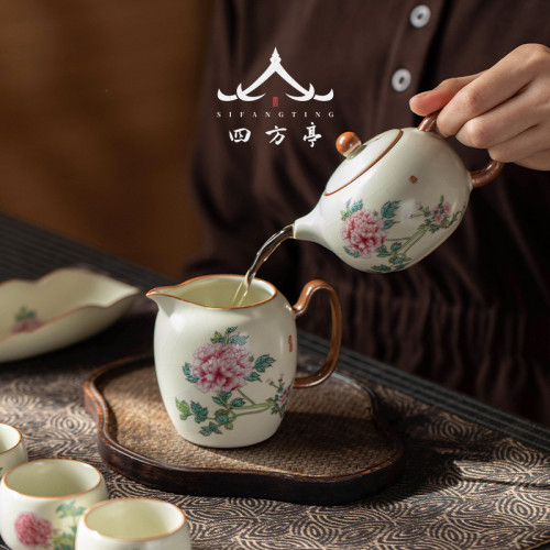 汝窰茶壺大號西施壺單壺陶瓷泡茶壺茶具茶道家用高顔值高檔開片