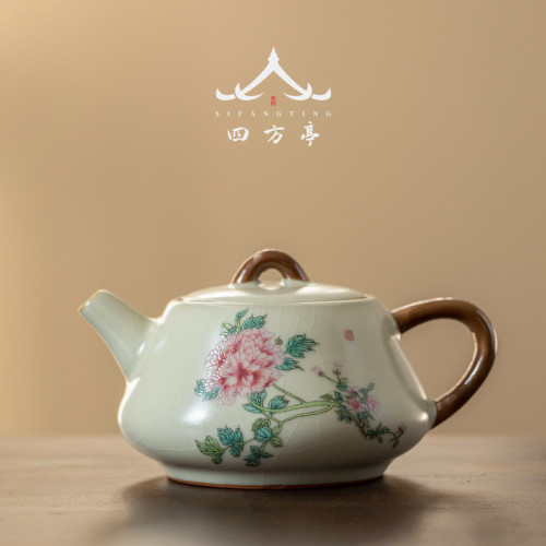 汝窰茶壺大號西施壺單壺陶瓷泡茶壺茶具茶道家用高顔值高檔開片