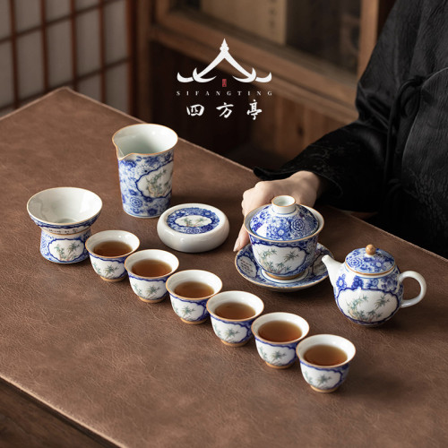 茶具套裝輕奢高檔2024新款家用景德鎮中式青花瓷送禮茶壺便攜禮盒