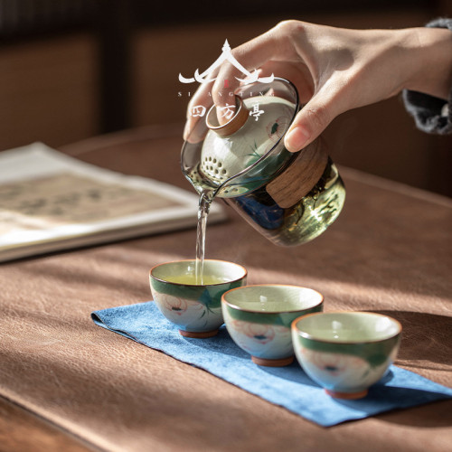 快客盃旅行茶具一人茶盃套裝便攜式戶外泡茶女士喝茶男士一壺一盃