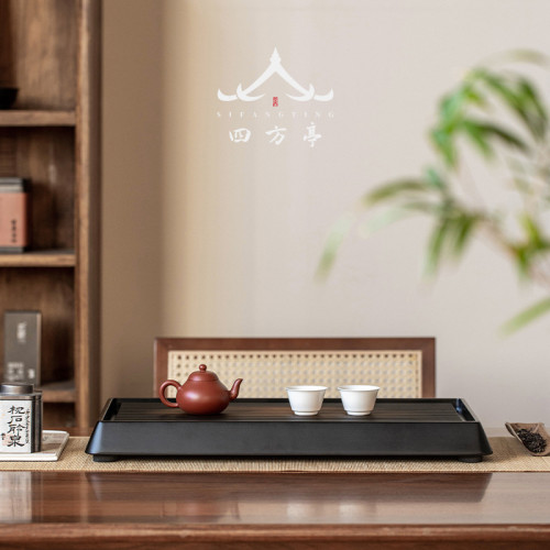 茶磐家用2024新款大號客厛茶台茶海茶具排水托磐小型竹制乾泡磐