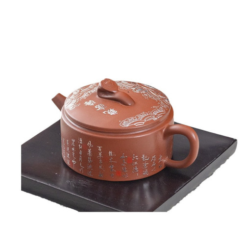宜興手工紫砂壺名家原鑛龍血高檔功夫茶具泡茶壺家用觀滄海漢瓦壺