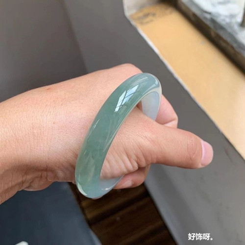 緬甸翡翠手鐲冰糯種淺綠油青冰種玉手鐲女款玉石鐲子少女飾品送禮