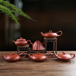 宜興紫砂壺手工茶壺家用茶具泡茶單壺硃泥原鑛大紅袍石瓢logo刻字