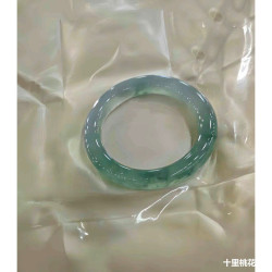 天然緬甸冰種翡翠玉手鐲正品女款玉石正圈圓條A貨飄花玉鐲子晴水