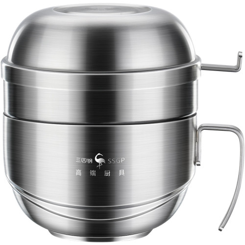 三四鋼®快餐杯學生食堂打飯碗 泡麵碗食品接觸級316L不鏽鋼飯盒