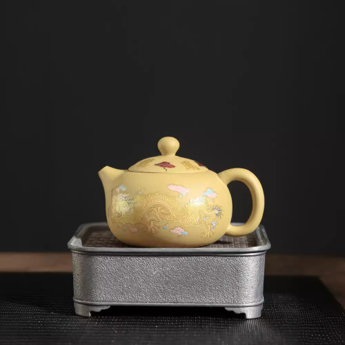 變色黃泥紫砂壺泡茶壺龍鳳功夫茶具套裝家用大小容量西施壺鳳鳴壺