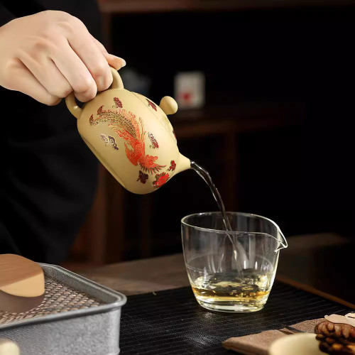 變色黃泥紫砂壺泡茶壺龍鳳功夫茶具套裝家用大小容量西施壺鳳鳴壺