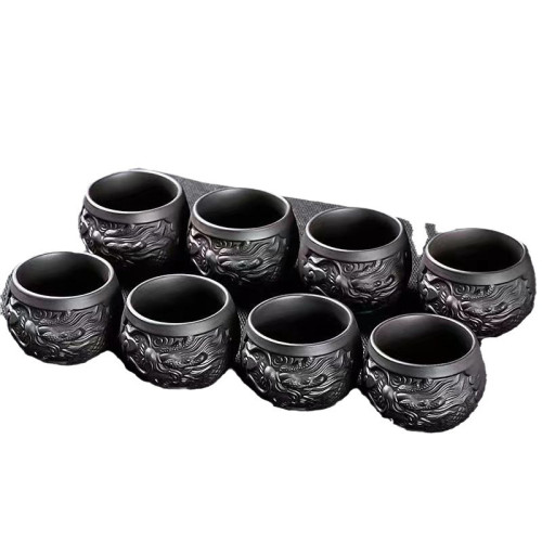 祥龍紫砂浮雕主人盃泡茶盃陶瓷功夫單盃家用品茗盃專用個人盃批髮