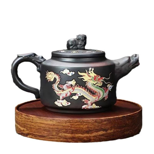 原鑛紫陶紫砂壺鳳鳴壺龍鳳變色茶壺單壺西施壺功夫茶具家用泡茶壺