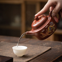 硃泥大紅袍紫砂壺精工變色壺鳳鳴壺漢瓦茶壺高端單壺泡茶壺西施壺