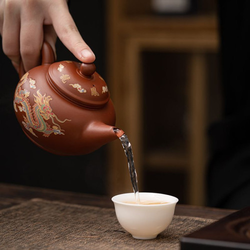 硃泥大紅袍紫砂壺精工變色壺鳳鳴壺漢瓦茶壺高端單壺泡茶壺西施壺