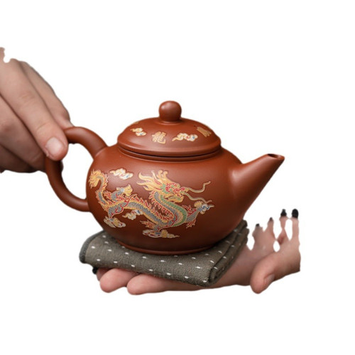 硃泥大紅袍紫砂壺精工變色壺鳳鳴壺漢瓦茶壺高端單壺泡茶壺西施壺
