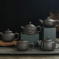 紫砂原鑛鳳鳴壺高檔半手工漢瓦壺浮雕茶壺泡茶壺浮雕西施壺泡茶壺