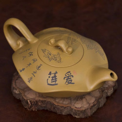 宜興名家原鑛手工紫砂壺泡刻繪泡茶壺鳳鳴壺黃泥愛蓮說荷葉壺批髮