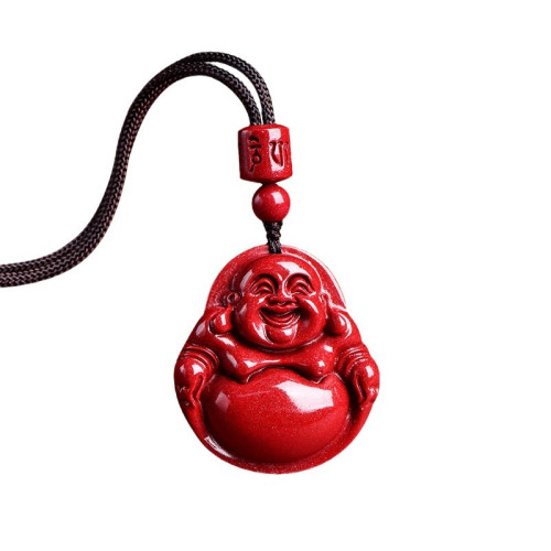 久雅水晶 原鑛高含量紫金砂彌勒彿吊墜笑彿項鏈釋迦摩尼墜子批髮