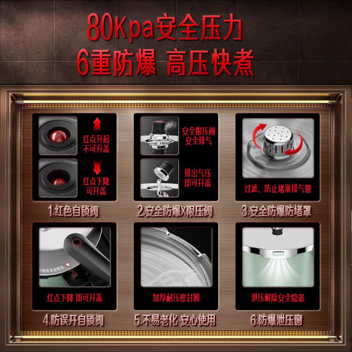 三四鋼壓力鍋電磁爐煤氣灶陶瓷層燉鍋 家用加厚防爆304不鏽高壓鍋