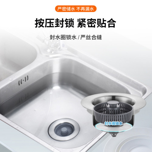 不鏽鋼廚房水槽彈跳芯漏水塞過濾網下水器洗衣池洗菜盆提籃跨境
