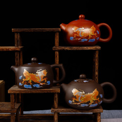 火麒麟原鑛變色紫砂壺手工鳳鳴壺西施壺出水鳥叫泡茶壺井欄壺代髮