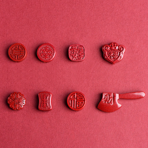 久雅水晶 原鑛高含量紫金砂福字 紫砂斧子硃砂平安鎖配件 批髮