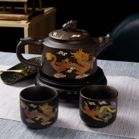 出水鳥叫福利遇熱變色鳳鳴壺貔貅紫砂壺原礦功夫茶具泡茶壺代