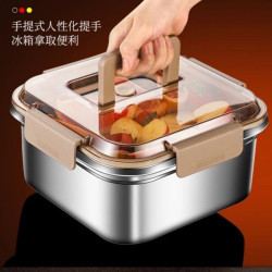 食品級316不鏽鋼保鮮盒手提飯盒學生專用密封收納便攜水果盒沙拉