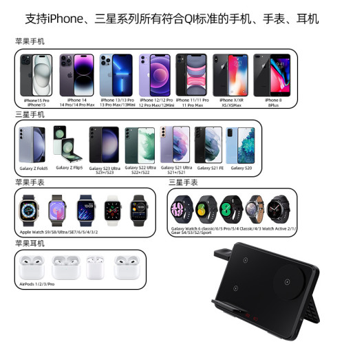 新品三合一無線充電器 適用蘋果手機lWatchAirpods 15W三星無線充