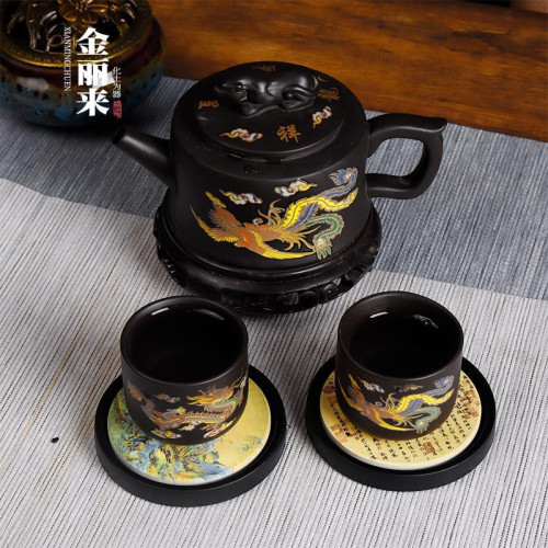 原鑛手工變色紫砂壺鳳鳴壺臥虎藏龍泡茶壺西施壺變色石瓢廠家批髮