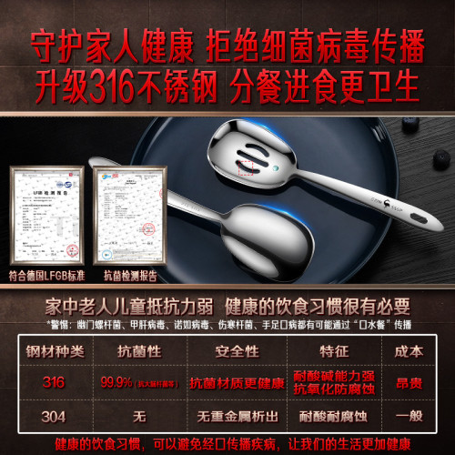 SSGP 公勺家用長柄喫飯湯勺漏勺分菜勺 分餐勺加大316不鏽鋼勺子