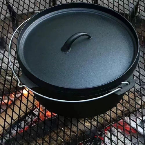 鑄鉄鍋野營鍋具套組Camping pot木箱套裝戶外荷蘭鍋吊鍋BBQ set