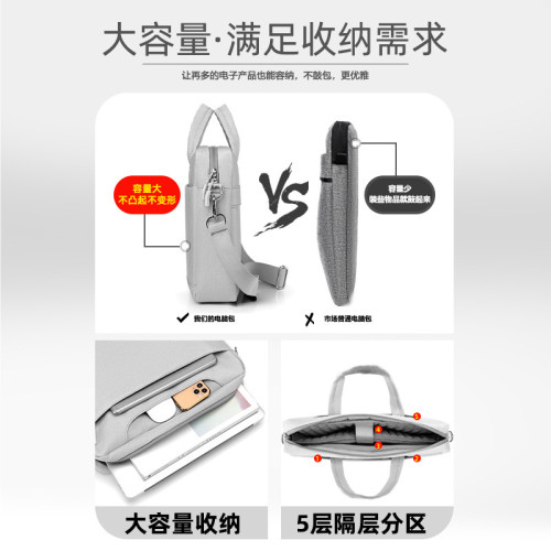 電腦包手提適用於MAC蘋果包袋macbook新款時尚單肩戴爾筆電包