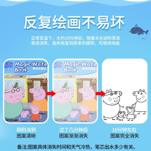 水畫本批髮線圈畫畫本兒童手繪動物交通海洋美術寶寶清水塗鴉本子