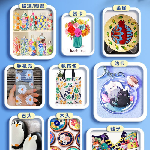 兒童丙烯馬克筆透明手提塑盒筆學生手抄報套裝專用畫畫批髮水彩筆