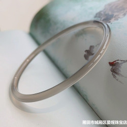 { 菸雨 }天然菸灰色瑪瑙玉髓手鐲女瑪瑙叮噹鐲波西米亞風鐲子素圈