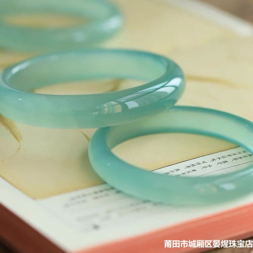 天然巴西冰種油青色瑪瑙手鐲正圈中寬油青色玉髓手鐲女款古風百搭