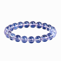 久雅水晶 天然冰種紫玉晶圓珠手鏈 仙氣紫水晶散珠手串 