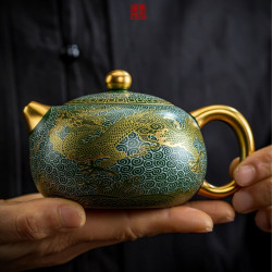 原鑛綠泥大師級純手工西施壺出水鳥叫鳳鳴壺功夫茶壺商務送禮批髮