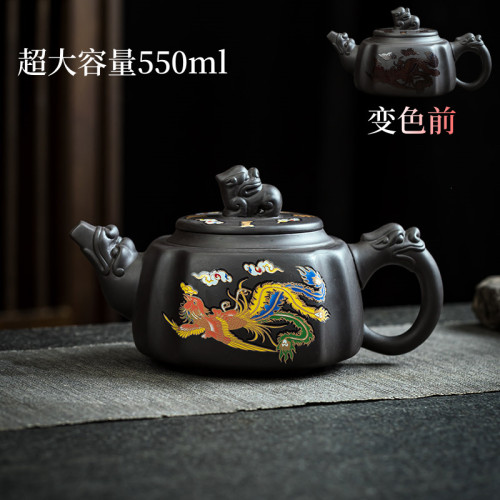 原鑛500毫升紫砂壺遇熱變色西施壺出水鳥叫鳳鳴壺功夫茶壺 批代髮