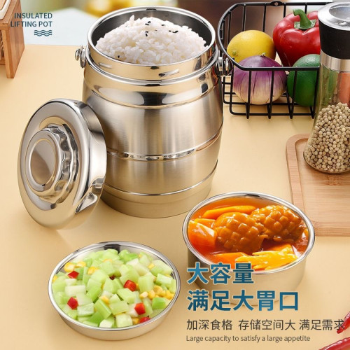 三層保溫飯盒保溫飯桶不鏽鋼提鍋學生上班族帶飯菜大容量保溫桶