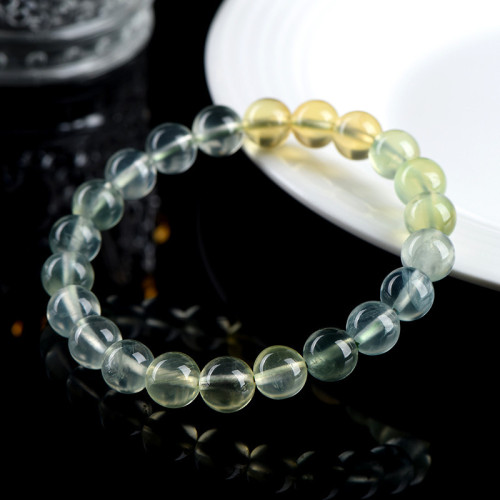 久雅水晶 7A級漸變葡萄石單圈手鏈 黃綠葡萄石散珠手串 廠家直銷