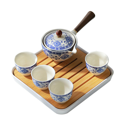 旅行茶具嬾人自動泡茶器戶外便攜式手提包陶瓷家用泡茶壺茶磐套裝