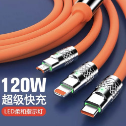 機客線超級快充一拖三手機數據線適用蘋果華爲安卓三合一多頭充電