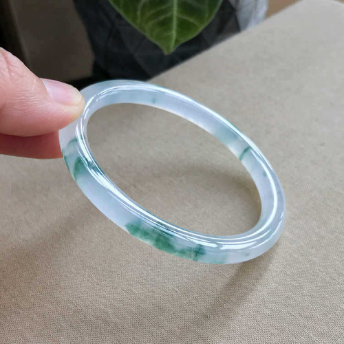 叮噹鐲玉手鐲女冰種飄花翡翠手鐲細款翡翠玉鐲女款少女細圓條玉鐲